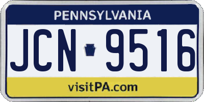 PA license plate JCN9516