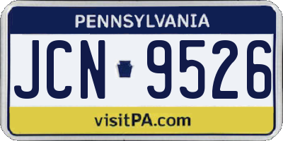 PA license plate JCN9526