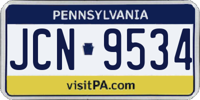 PA license plate JCN9534