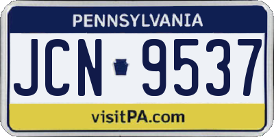 PA license plate JCN9537