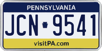 PA license plate JCN9541