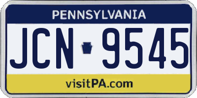 PA license plate JCN9545
