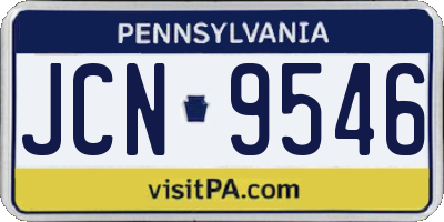 PA license plate JCN9546