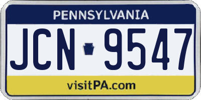 PA license plate JCN9547