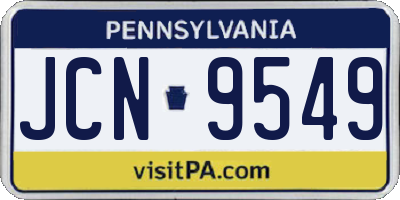 PA license plate JCN9549