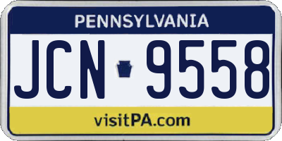 PA license plate JCN9558