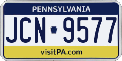 PA license plate JCN9577