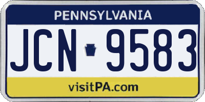 PA license plate JCN9583