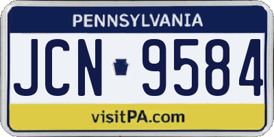 PA license plate JCN9584