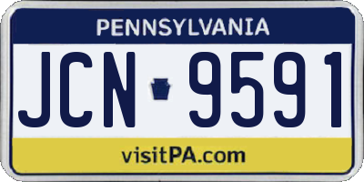 PA license plate JCN9591