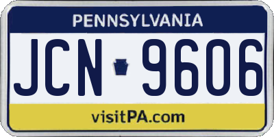 PA license plate JCN9606