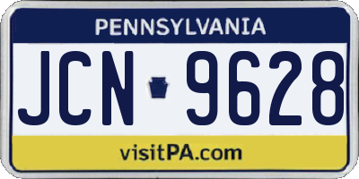 PA license plate JCN9628