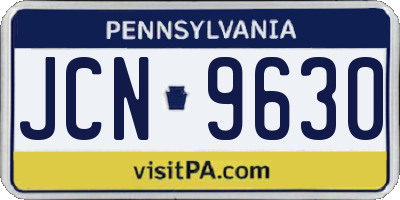 PA license plate JCN9630