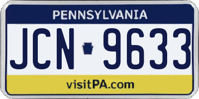 PA license plate JCN9633