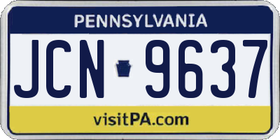 PA license plate JCN9637