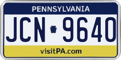 PA license plate JCN9640