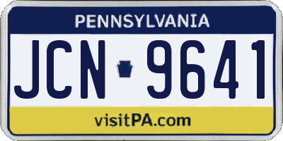 PA license plate JCN9641
