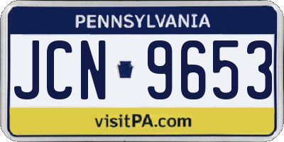 PA license plate JCN9653