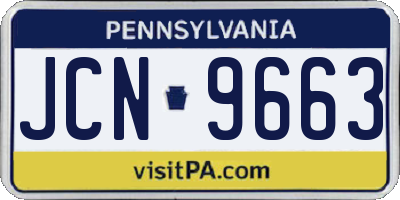 PA license plate JCN9663