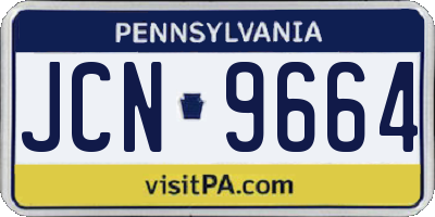 PA license plate JCN9664