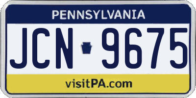 PA license plate JCN9675
