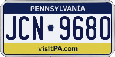 PA license plate JCN9680