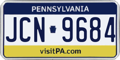 PA license plate JCN9684