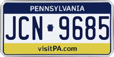 PA license plate JCN9685