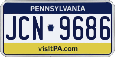 PA license plate JCN9686