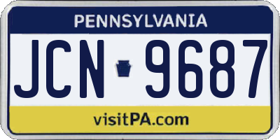 PA license plate JCN9687