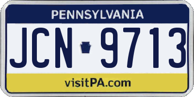 PA license plate JCN9713