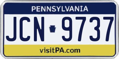 PA license plate JCN9737