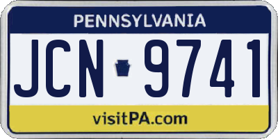 PA license plate JCN9741