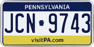 PA license plate JCN9743