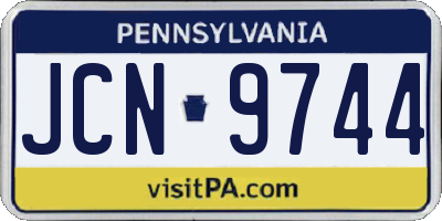 PA license plate JCN9744