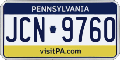 PA license plate JCN9760
