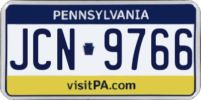 PA license plate JCN9766