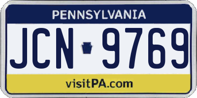 PA license plate JCN9769