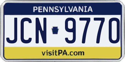 PA license plate JCN9770
