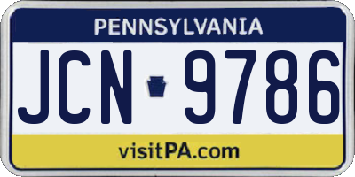 PA license plate JCN9786