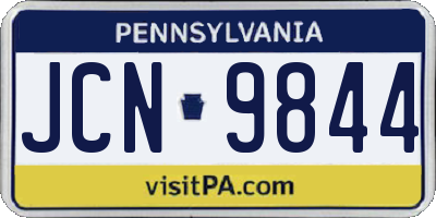 PA license plate JCN9844