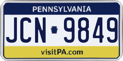 PA license plate JCN9849
