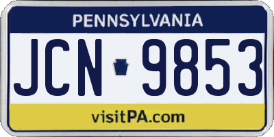 PA license plate JCN9853