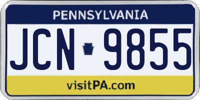 PA license plate JCN9855
