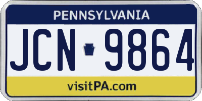 PA license plate JCN9864