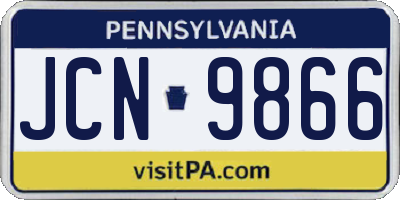 PA license plate JCN9866