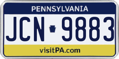 PA license plate JCN9883