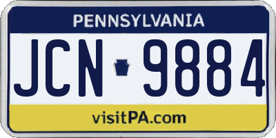 PA license plate JCN9884