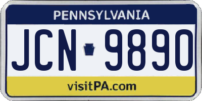 PA license plate JCN9890