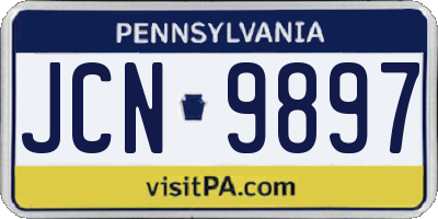 PA license plate JCN9897